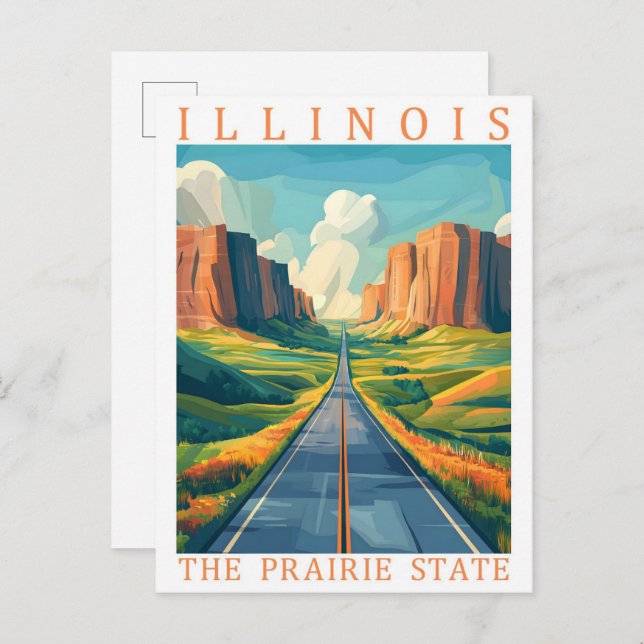 Illinois Prairie State USA Travel Ställe Vykort (Fram/baksida)