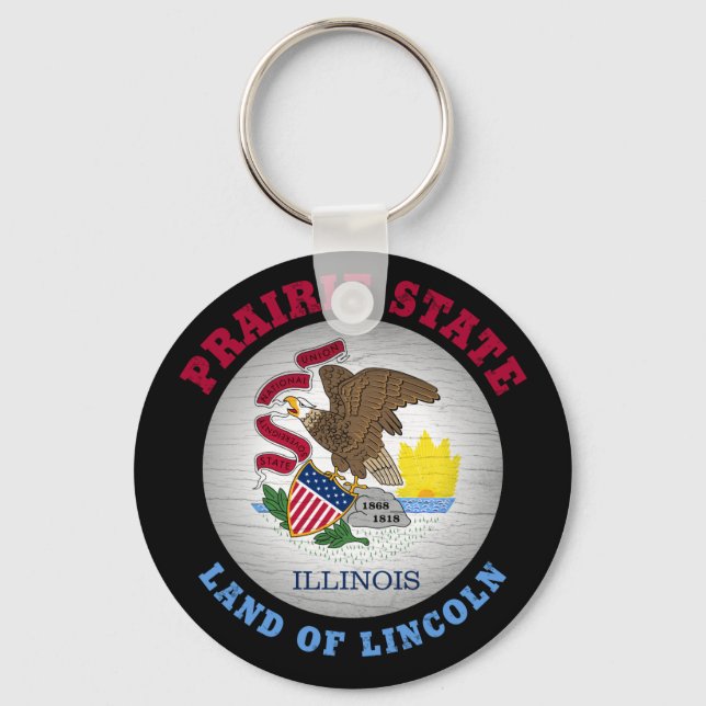 ILLINOIS PRAIRIE STATLIG FLAGGA NYCKELRING (Framsida)