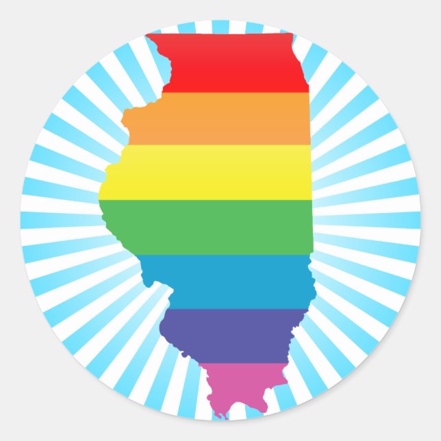 illinois pride. runt klistermärke (Framsida)