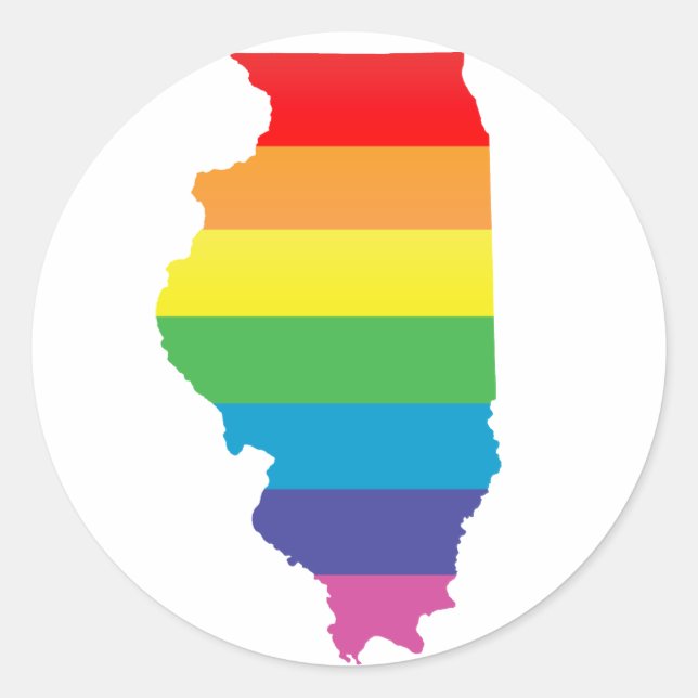 illinois pride. runt klistermärke (Framsida)