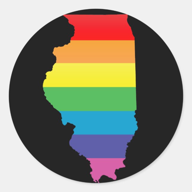 illinois pride. runt klistermärke (Framsida)