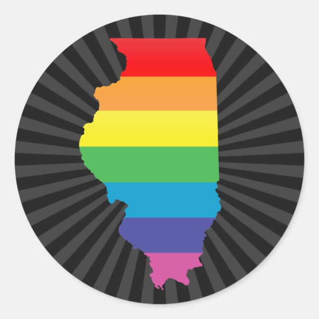 illinois pride. runt klistermärke (Framsida)