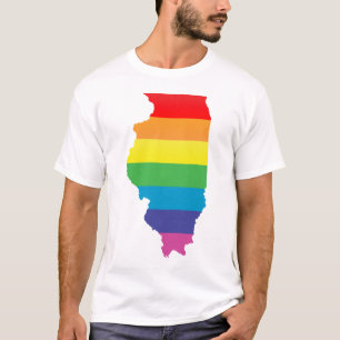 illinois pride. striped. t shirt