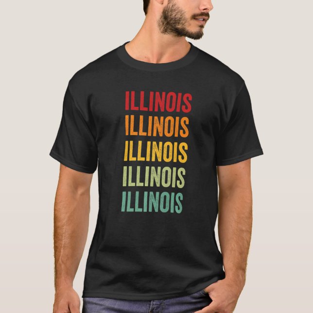 Illinois Rainbow Illinois State T Shirt (Framsida)