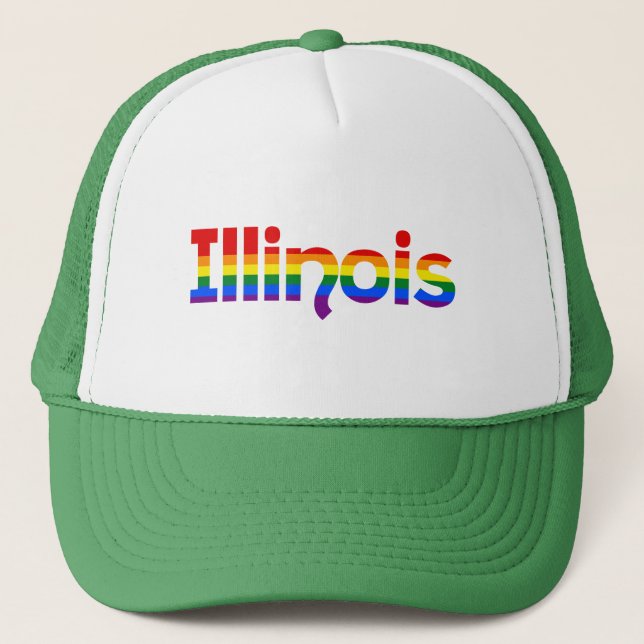 Illinois Rainbow text Hat Keps (Framsida)