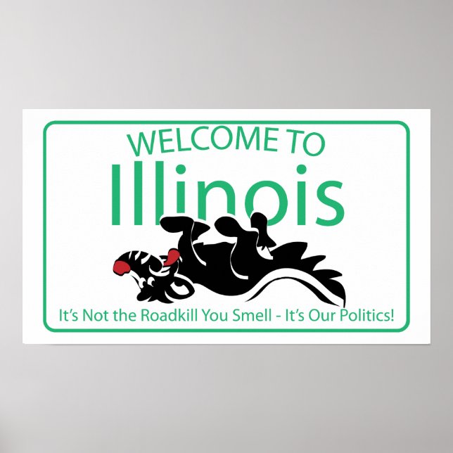 Illinois Road Sign Poster (Framsidan)