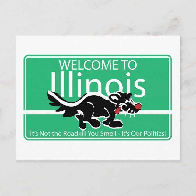 Illinois Road Sign Vykort (Framsida)