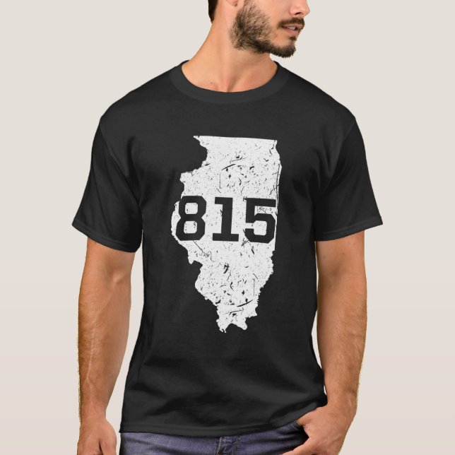 Illinois Rockford Joliet Area Code 815 Midwest T Shirt (Framsida)