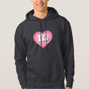 Illinois Rosa Fade Heart - I kärlek IL Hoodie