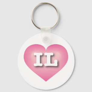 Illinois Rosa Fade Heart - I kärlek IL Nyckelring