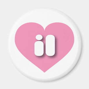 Illinois rosa hjärta - I kärlek il Magnet