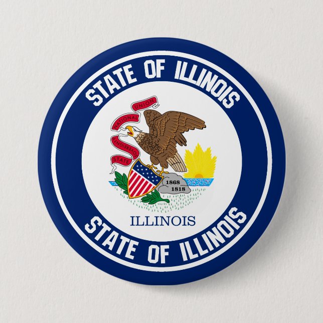 Illinois Round Emblem Knapp (Framsida)