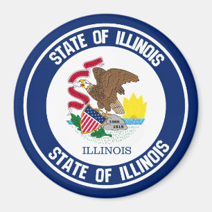 Illinois Round Emblem Magnet
