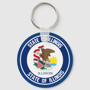 Illinois Round Emblem Nyckelring