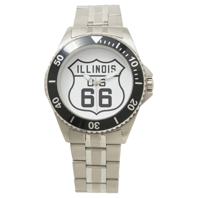 Illinois Route 66 Armbandsur (Framsida)