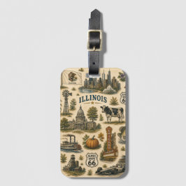 Illinois Route 66 Bagage Skyline Bagagebricka