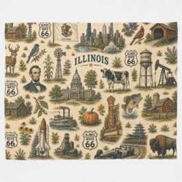 Illinois Route 66 Mysig Siluett Fleecefilt