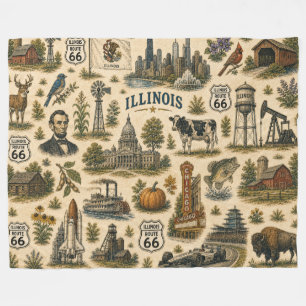 Illinois Route 66 Mysig Siluett Fleecefilt