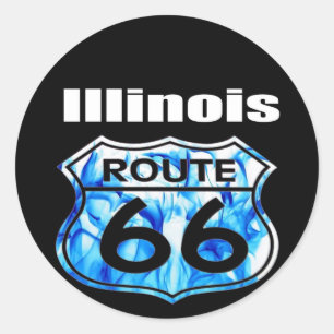 Illinois Route 66 Runt Klistermärke