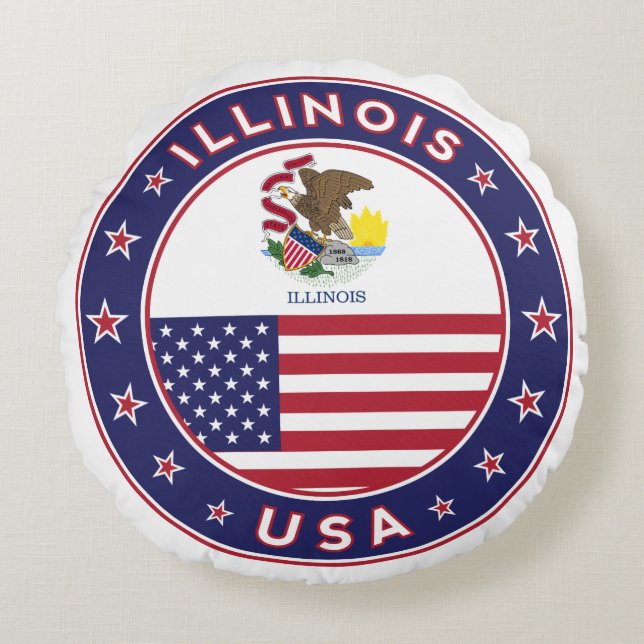 Illinois Rund Kudde (Framsidan)