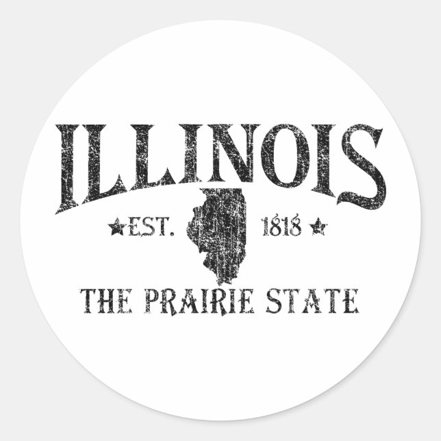 Illinois Runt Klistermärke (Framsida)
