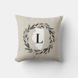 Illinois Rustic WAN Monogram Dekorativ kudde
