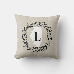 Illinois Rustic WAN Monogram Dekorativ kudde