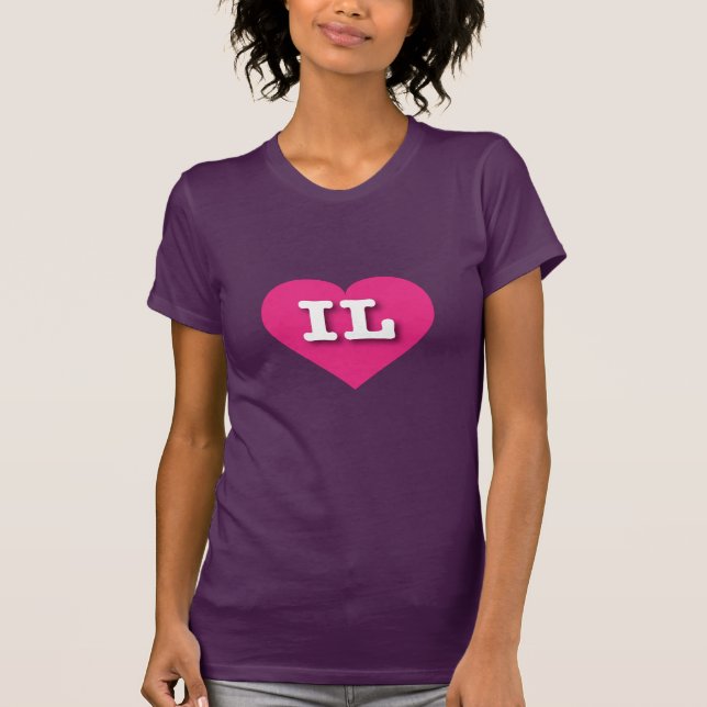 Illinois Shock rosa Heart - I kärlek IL T Shirt (Framsida)