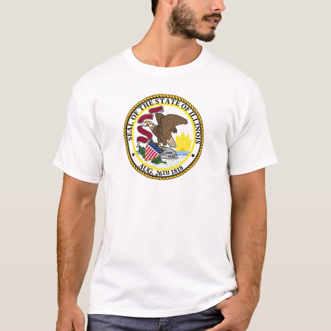 Illinois sigill, amerikanskt statssigill T-Shirt (Framsida)