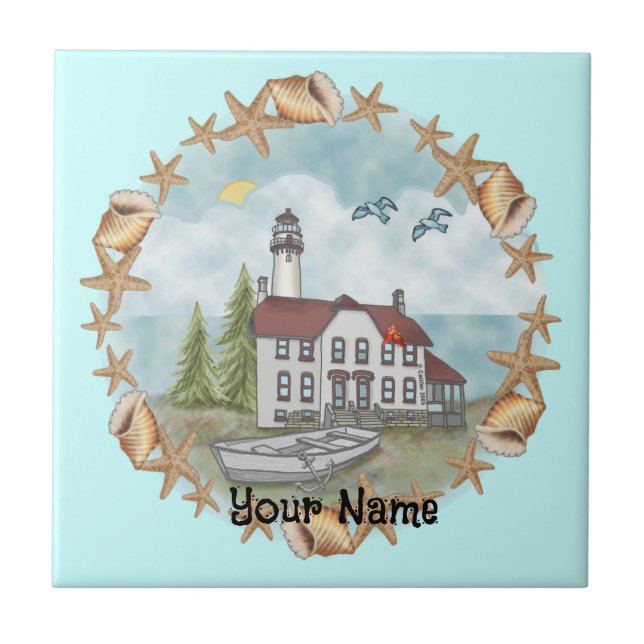 Illinois Snäckas fyr Tile Kakelplatta (Framsidan)