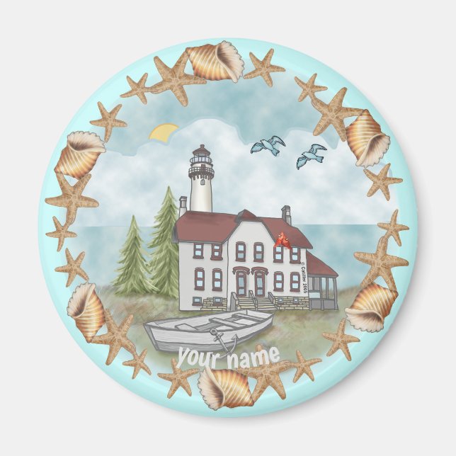 Illinois Snäckas Lighthoumagnet Magnet (Framsidan)