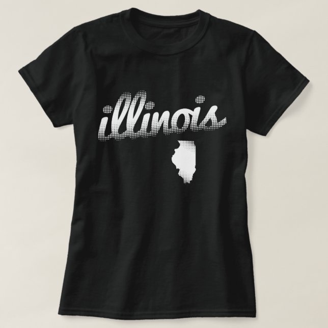 Illinois som är statlig i vit t shirt (Design framsida)