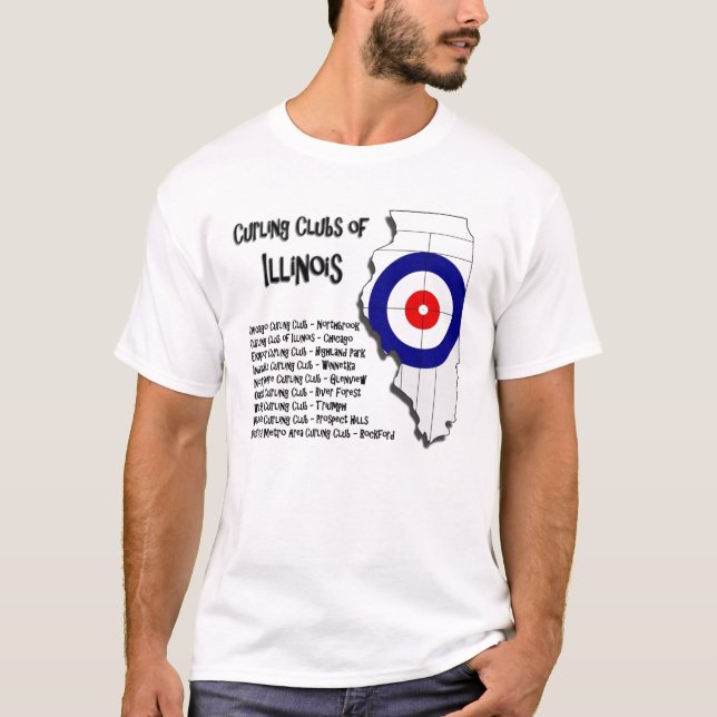 Illinois som krullar klubbar tee shirt (Framsida)