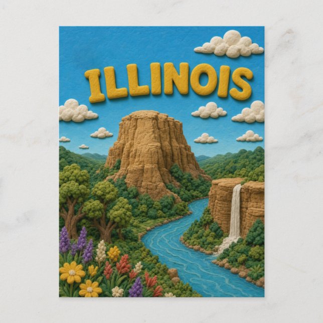 Illinois Starved Rock Modern KLAYKOO Vykort (Framsida)