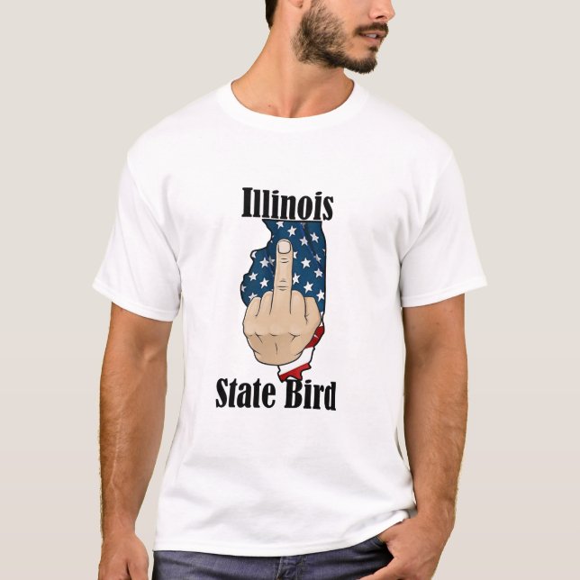 Illinois state bird t-shirt mitten finger flagga (Framsida)