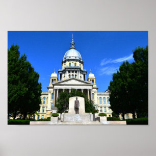 Illinois State Huvudstad Byggande Poster