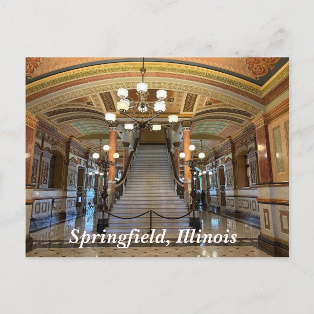 Illinois State Huvudstad i Springfield Helg Vykort (Framsida)