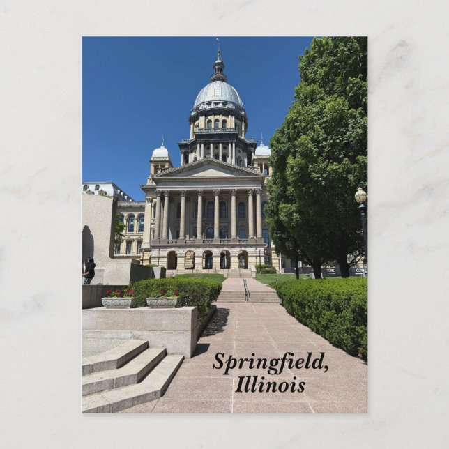Illinois State Huvudstad i Springfield Helg Vykort (Framsida)
