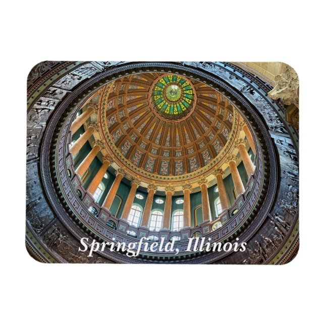 Illinois State Huvudstad i Springfield, IL Magnet (Horisontell)