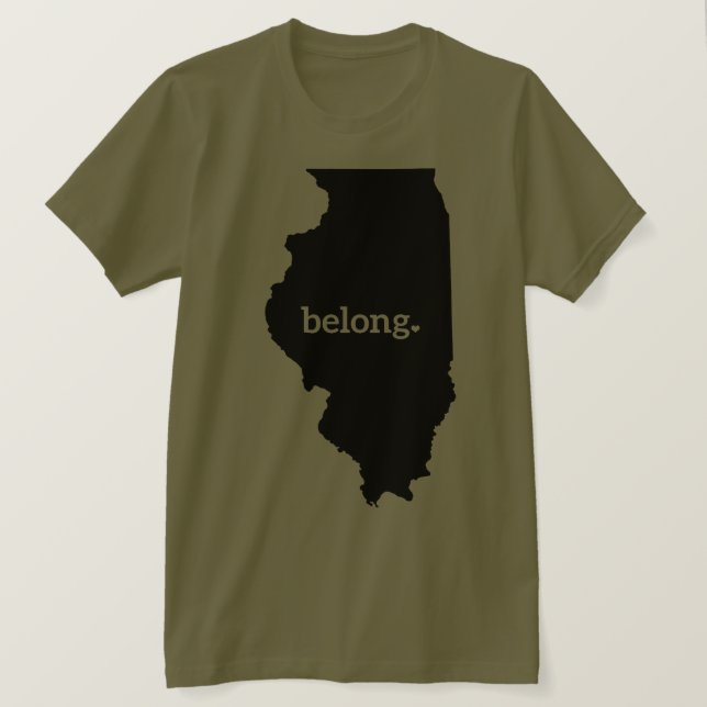 Illinois State Karta Belong T Shirt (Design framsida)