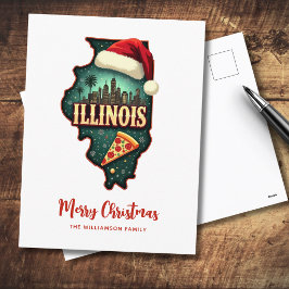 Illinois State Karta julkort Helgdag Helg Vykort