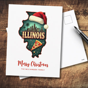 Illinois State Karta julkort Helgdag Helg Vykort