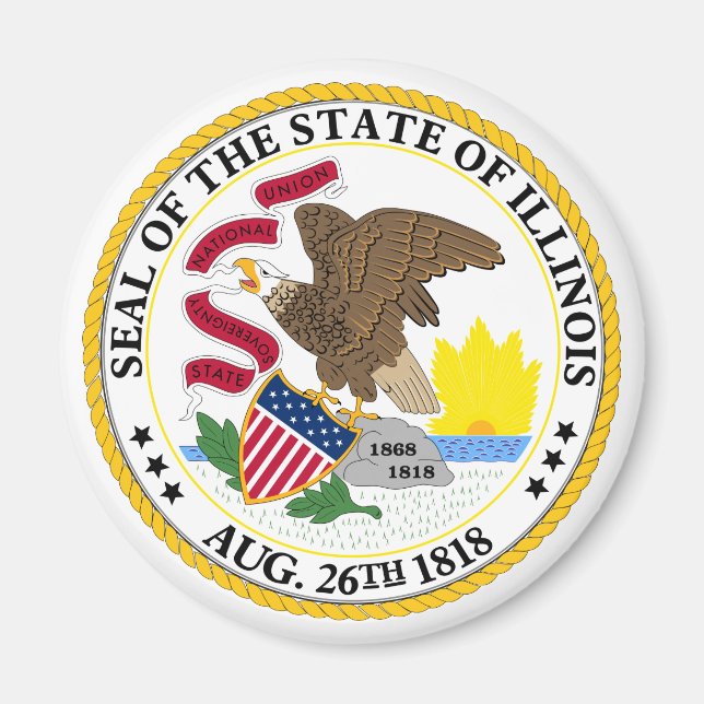 Illinois State Seal Emblem Magnet (Framsidan)