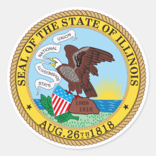 Illinois State Seal Runt Klistermärke