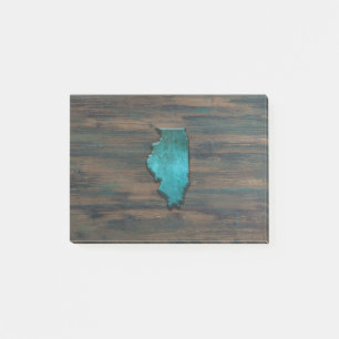 Illinois State Shape Teal Post-it Block