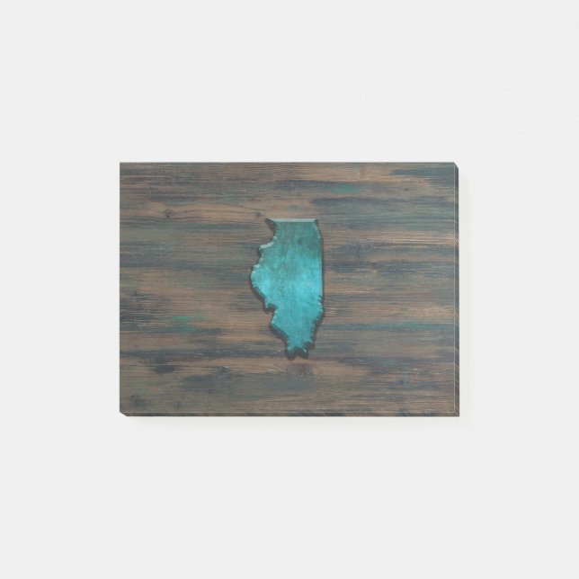 Illinois State Shape Teal Post-it Block (Framsida)