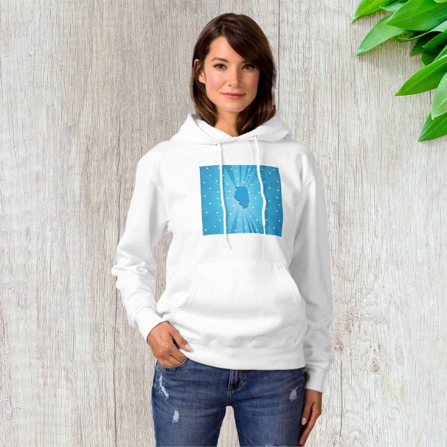 Illinois State Siluett Blå Stjärnexplosion T Shirt (Skapare uppladdad)
