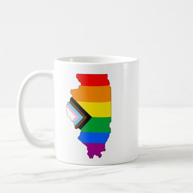 Illinois State Stolthet HBTQ Framsteg Stolthet Kaffemugg (Vänster)