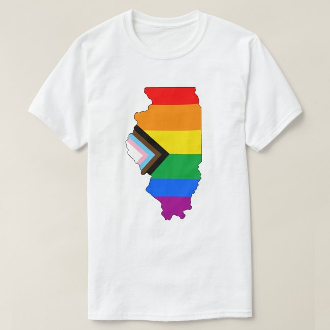 Illinois State stolthet HBTQ Progress Pride T Shirt (Design framsida)