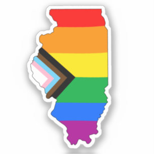 Illinois State Stolthet HBTQ Progress Stolthet Klistermärken